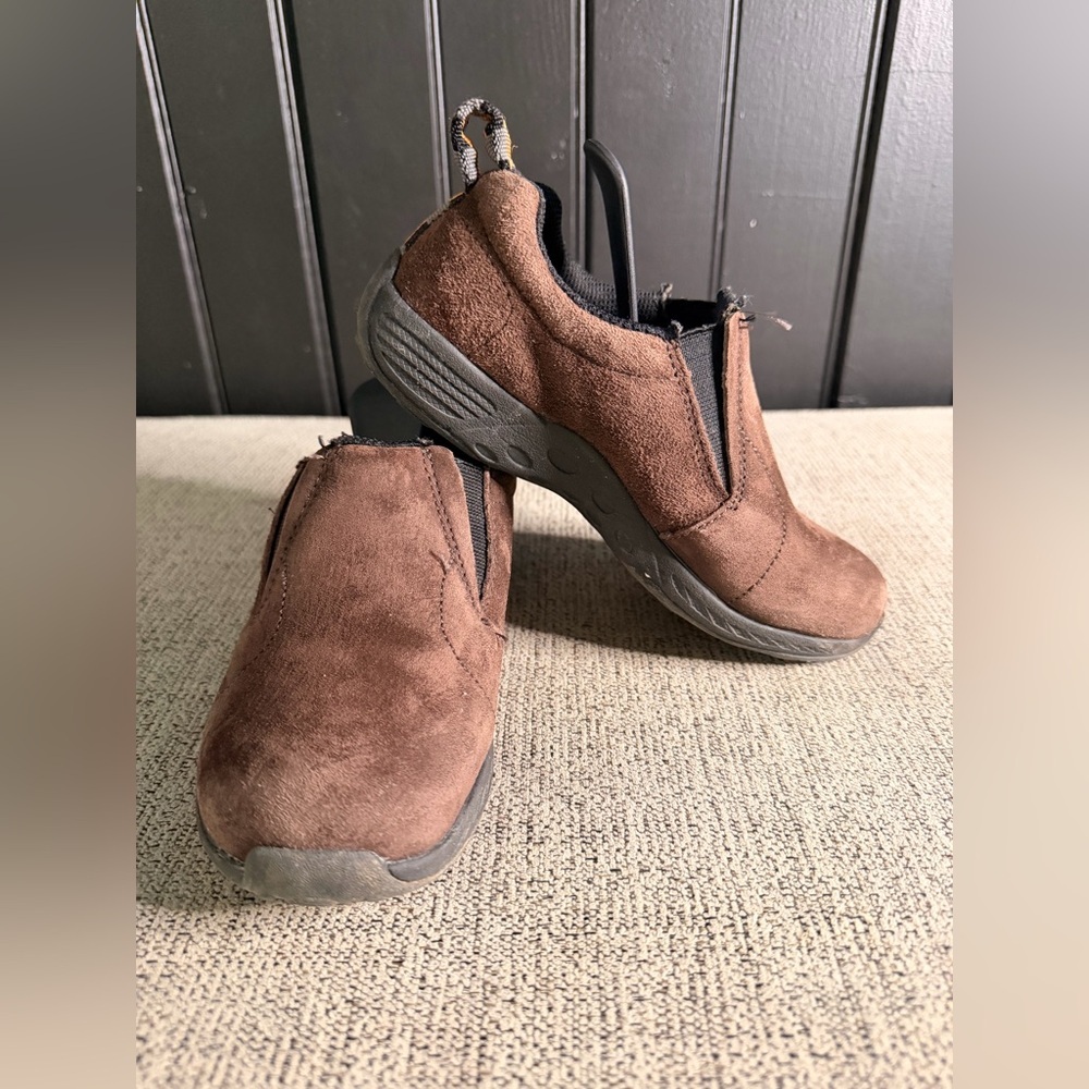 Merrell Brown Leather Kids Slip On Shoes